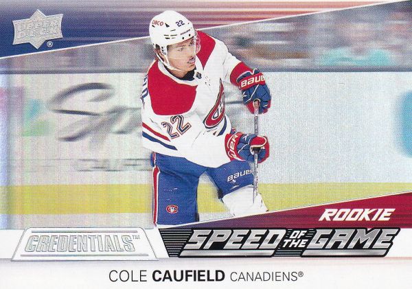 insert RC karta COLE CAUFIELD 21-22 Credentials Speed of the Game Rookie číslo SGR2